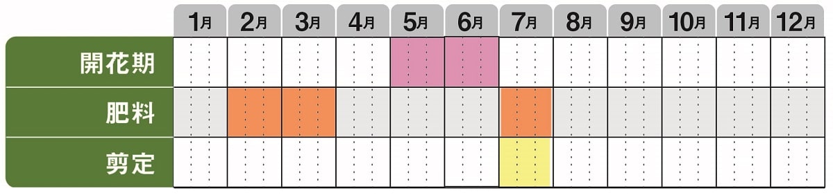 クロバナロウバイアフロディーナ栽培カレンダー