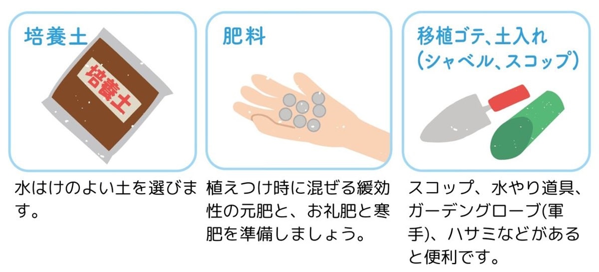 ガーデニングあると便利な道具寒肥とお礼肥